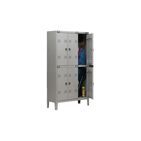 ARMADIO SPOGLIATOIO METALLO A 6 POSTI 102X35CM H180CM GRIGIO - B3+3 G