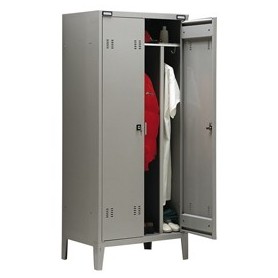 ARMADIO SPOGLIATOIO METALLO A 2POSTI C/DIVIS. 80X47CM H180CM GRIGIO - C2-SP G