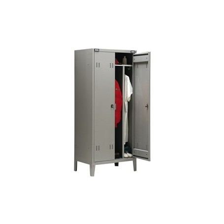 ARMADIO SPOGLIATOIO METALLO A 2POSTI C/DIVIS. 80X47CM H180CM GRIGIO - C2-SP G