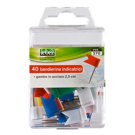 SCATOLA 40 SPILLI A BANDIERINA ASSORTITI ART.270 - 270