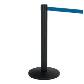 1 COLONNINA SEGNAPERCORSO NERA CON NASTRO 200CM BLU ALFA - 103340