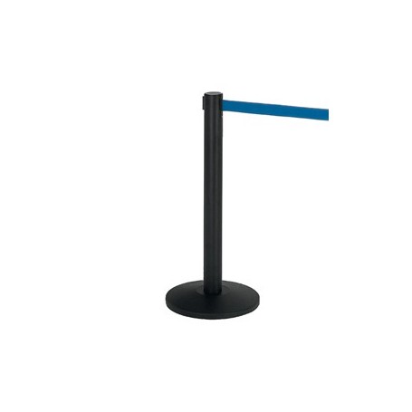1 COLONNINA SEGNAPERCORSO NERA CON NASTRO 200CM BLU ALFA - 103340