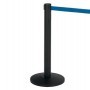 1 COLONNINA SEGNAPERCORSO NERA CON NASTRO 200CM BLU ALFA - 103340