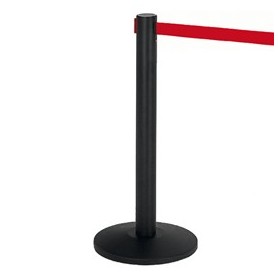 1 COLONNINA SEGNAPERCORSO NERA CON NASTRO 200CM ROSSO ALFA - 103341