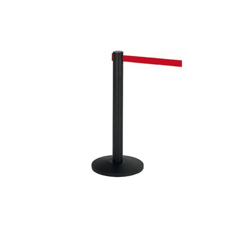 1 COLONNINA SEGNAPERCORSO NERA CON NASTRO 200CM ROSSO ALFA - 103341